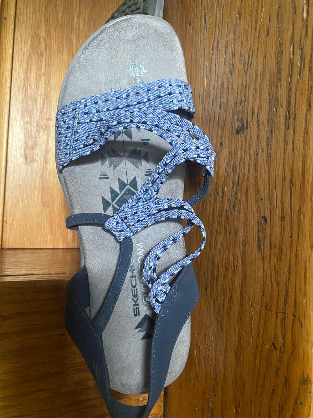 Skechers Navy Braided Lace-Up Women's Sandals - Picture 4 of 5